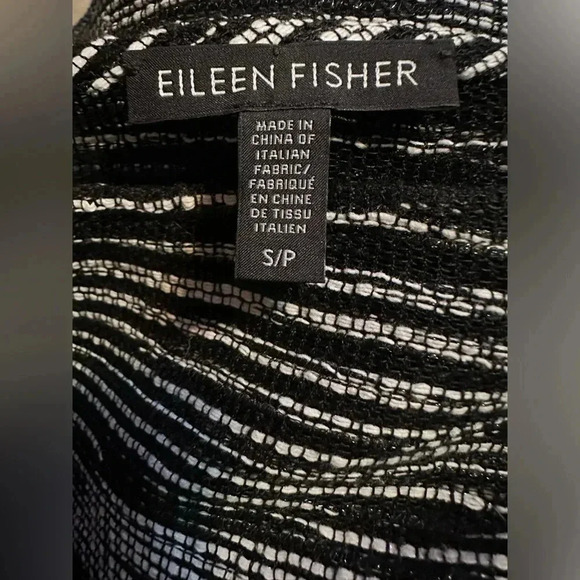 Eileen Fisher Half-Sleeve Illusion Mesh Top in Black - Size SMALL /PETITE NWOT - Picture 3 of 3